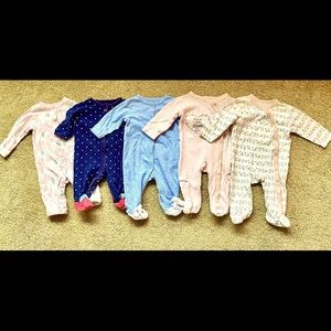Baby girl sleepers 0-3 months bundle